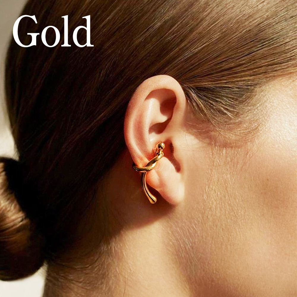 イヤカフ リボン 植物風  (片耳用) おしゃれ イヤークリップ ゴールド シルバー ヴィンテージ |  | 05