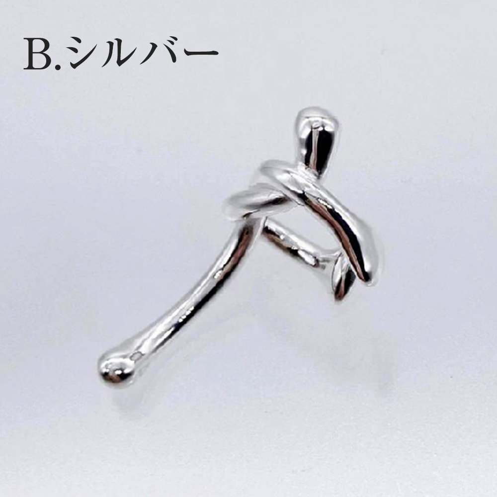 イヤカフ リボン 植物風  (片耳用) おしゃれ イヤークリップ ゴールド シルバー ヴィンテージ |  | 02