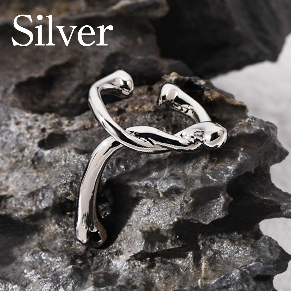 イヤカフ リボン 植物風  (片耳用) おしゃれ イヤークリップ ゴールド シルバー ヴィンテージ |  | 07