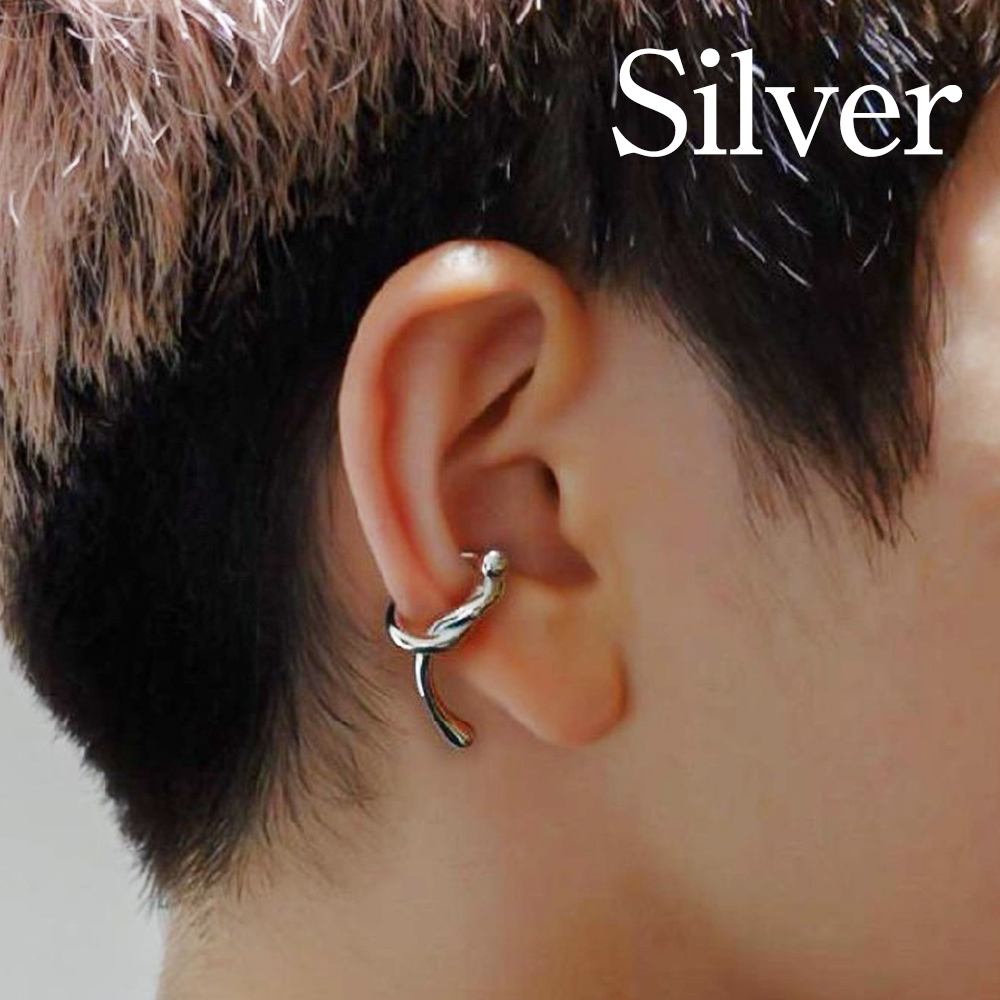 イヤカフ リボン 植物風  (片耳用) おしゃれ イヤークリップ ゴールド シルバー ヴィンテージ |  | 08