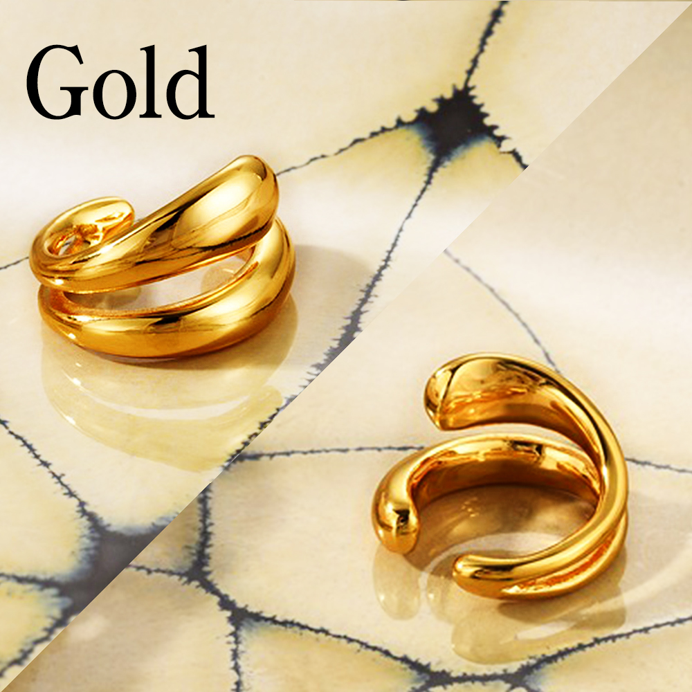 イヤカフ 両耳用 左右 ペア おしゃれ イヤークリップ ゴールド シルバー ジオメトリック 幾何学的 |  | 03