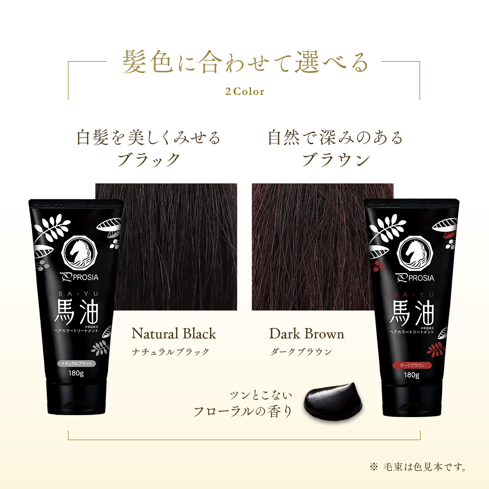 正規品 馬油ヘアカラートリートメント ナチュラルブラック/ダーク