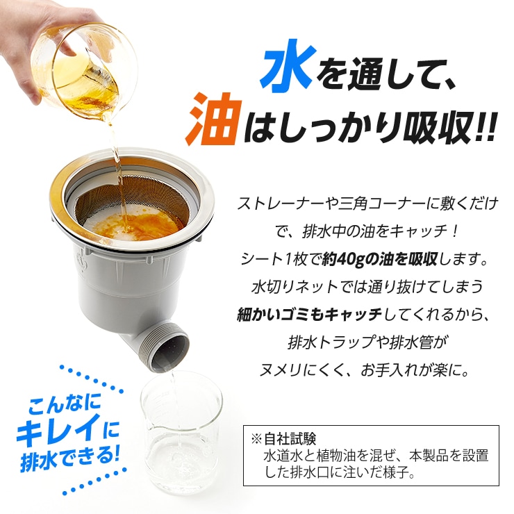 【定形外出荷】排水口の油・ゴミキャッチシート 20枚入