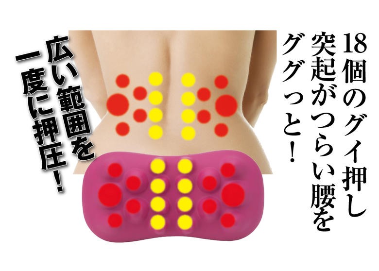 グイ押し ウエストストレッチャー 腰のストレッチ 腰のコリほぐし 腰まくら 腰 マッサージ 腰ツボマッサージクッション ツボ押し 送料無料