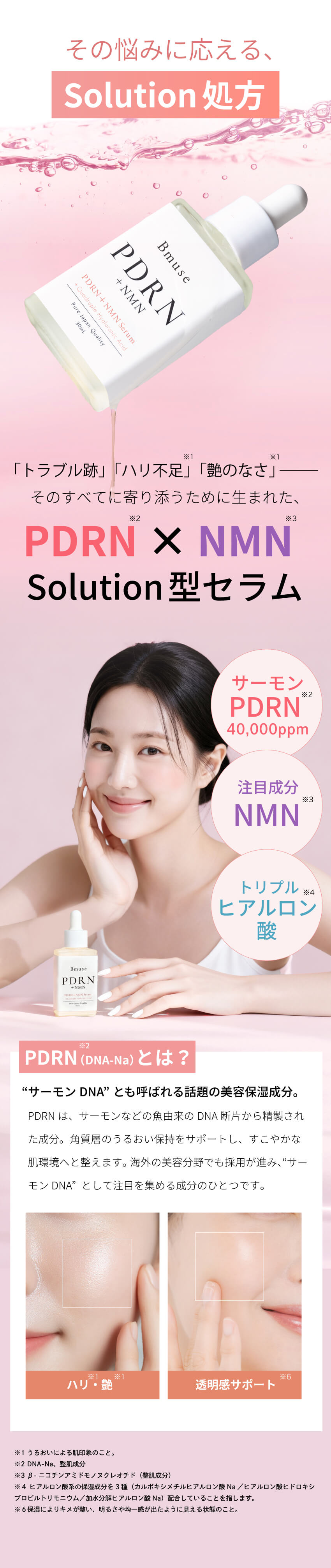 PDRN美容液 NMN配合 30ml 40,000ppm 日本製 ハリ 弾力 乾燥小じわ 40代