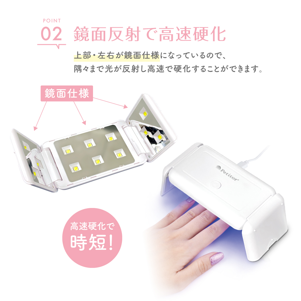 ネイル ジェル 高速硬化 セルフ 高性能 クラフトレジン ジェルネイル ライト UV LEDライト 折りたたみ 12W コンパクト スイッチ タイマーつき USB対応 プレセント