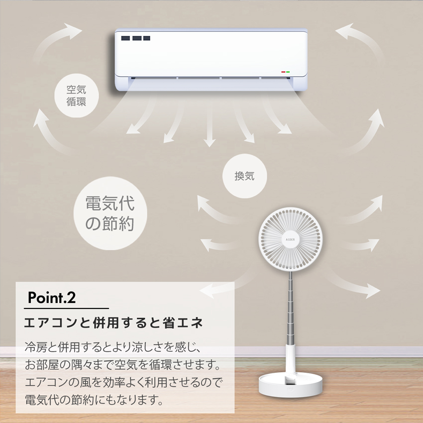 扇風機 リビング 卓上扇風機 リビング扇風機 伸縮式 折畳み型 卓上/地上両用 昇降調節 軽量 折りたたみ式 バッテリー内蔵 4段階風量 静音稼働 熱中症対策 おしゃれ 静音 サーキュレーター ホワイト リビングファン 節電 換気 ファン 扇風機小型 扇風機卓上