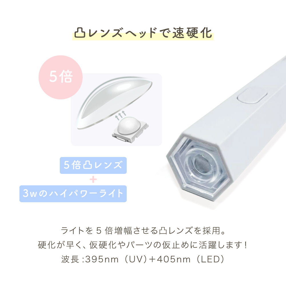 3W UVLEDライト ネイルライト ポイント ネイルライト ジェルライト ハンディライト ledライト UVライト ネイルドライヤー マニキュア ネイルアート ネイルデザイン 仮硬化 シール フィルム セルフネイル セルフネイル ネイルケア 贈り物 ギフト バレンタイン 母の日 誕生日 プレセント