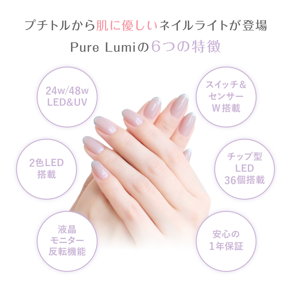 ジェルネイル UV LED 兼用 ライト 48W オートセンサー チップ型 ハイパワー Petitor ホームエステ 美容家電 いい買物の日 新生活 母の日 キレイ満足度 おうちエステ 巣ごもり 巣ごもり家電
