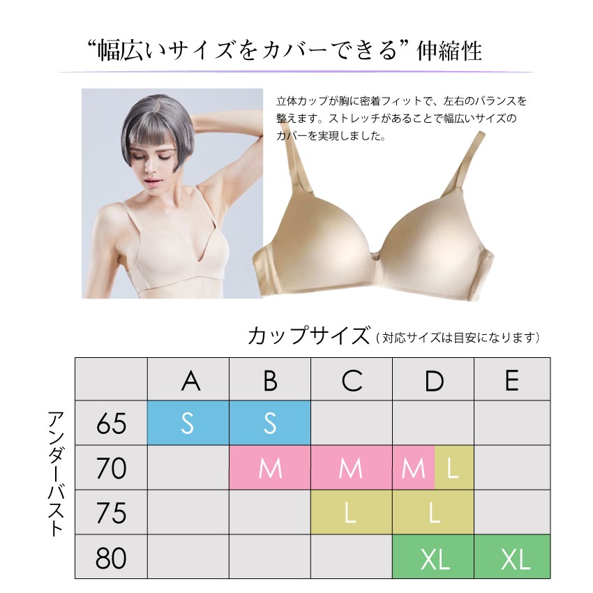 下着 下着女性 レディース シンプル ブラジャー インナー ノンワイヤー ナイトウェア 無地 ベージュ ブラウン ブラック グレー