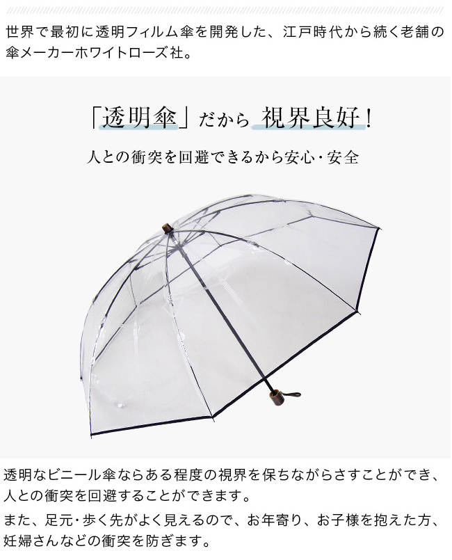 ホワイトローズ社 ビニール傘 折りたたみ傘 アメマチ AmeMachi