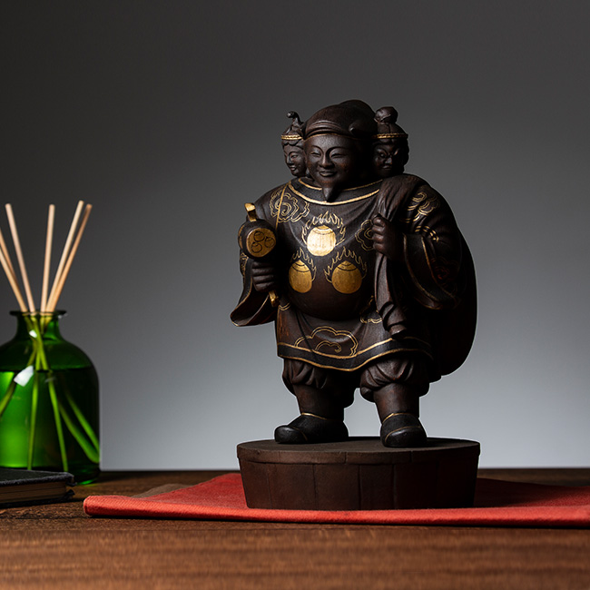 開運 大黒様[大黒天 財運 商売繁盛 五穀豊穣 本金箔 置き物 大黒天様