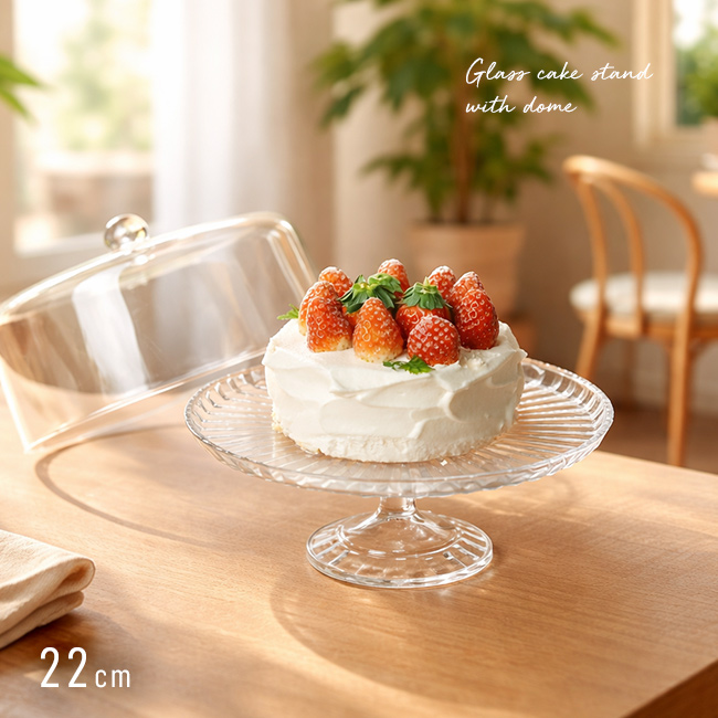 ケーキスタンド&ドーム 22cm 6号(ケーキスタンド ドーム ケーキドーム