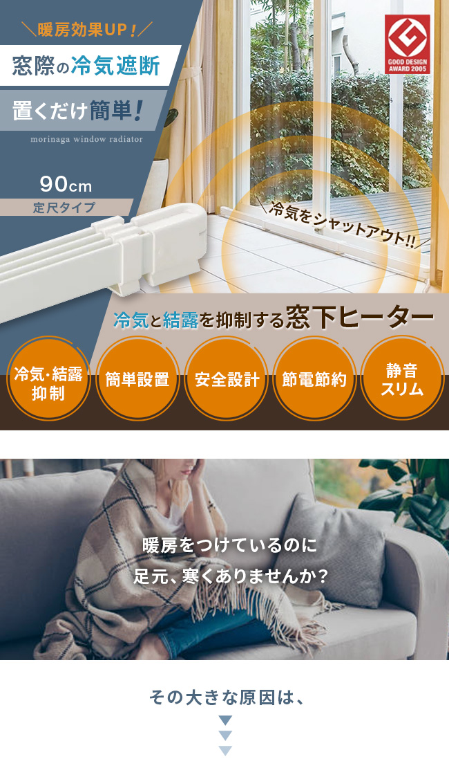 森永 ウインドーラジエーター 定尺 900mm W/R-900(結露対策 ヒーター