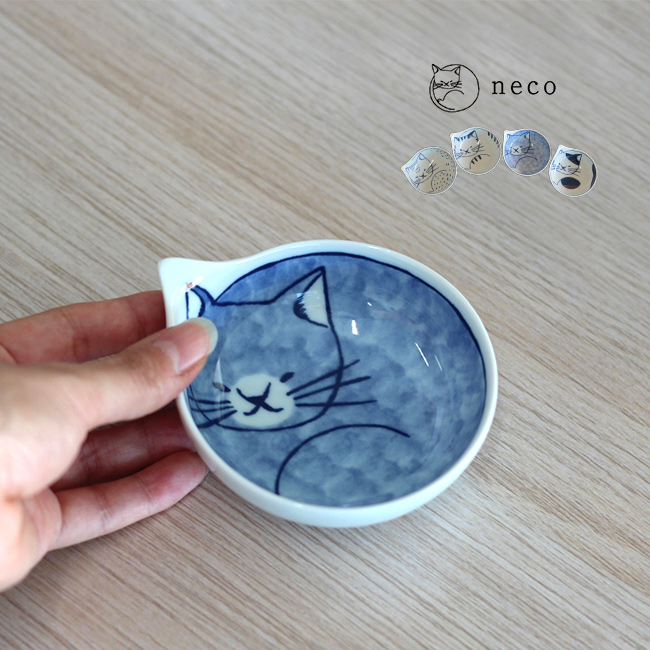 豆neco皿 まめねこざら 6Pset 木箱セット(豆皿 猫 皿 猫柄 ねこ