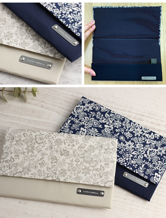 即納 Style Fukusa スタイルふくさ フラワープリントふくさ 慶事用 袱紗 おしゃれ 至上 ネイビー 花柄 レディース ベージュ ふくさ