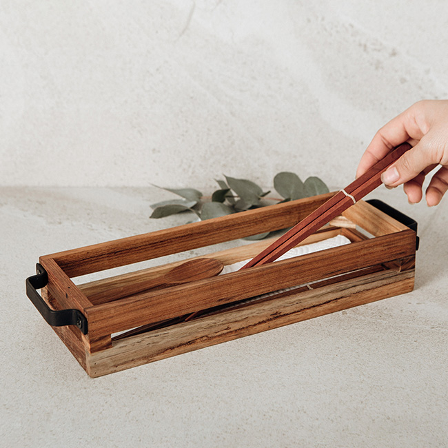 ツールボックス AZ-05(文房具 おしゃれ 収納ケース 木製 持ち運び 木