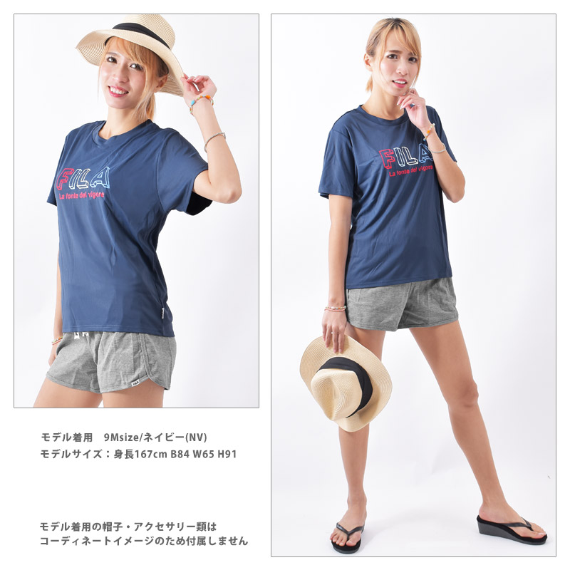 FILA 吸水速乾ショートパンツ M FILA 送料無料 レディース 水着 セット フィラ 4点セット