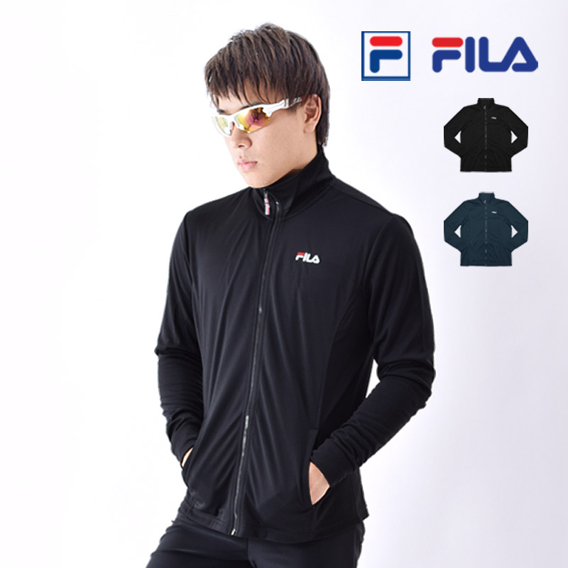 FILA フィラ ラッシュガード メンズ UVカット スポーツ ジャケット 長袖 軽量 ハイネック ゆったり 体型カバー M L LL 418330  ネコポス 送料無料