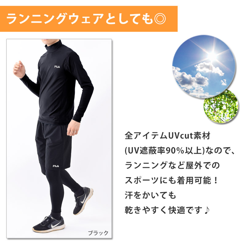 送料無料 FILA スポーツウェア メンズ フィットネス水着 3点セット ランニングウェア UVカット ジムウェア フィラ 紳士 水陸両用 420919A M L LL 3L 関連画像5
