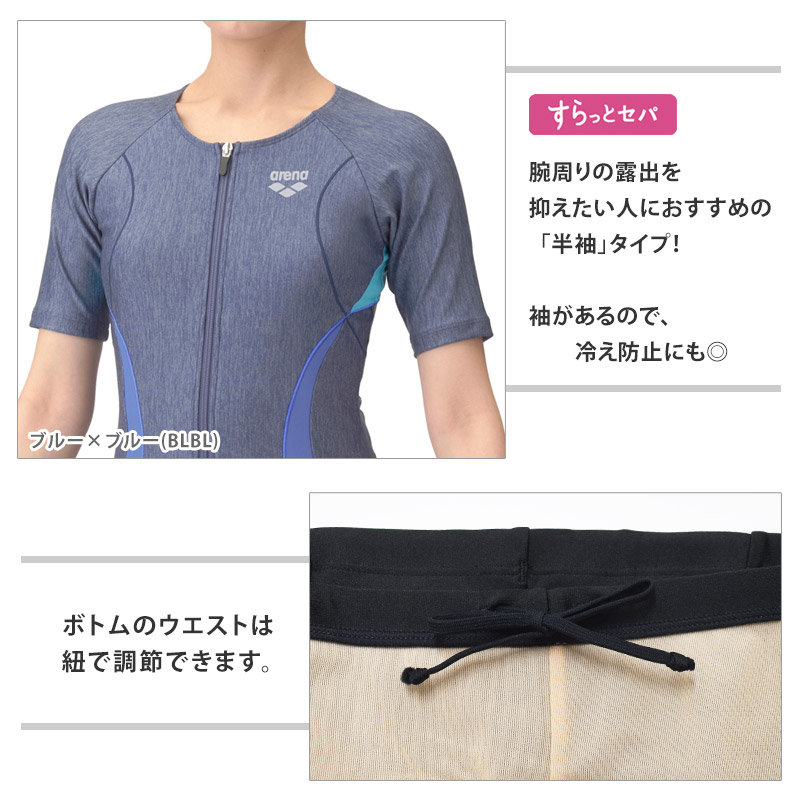 アリーナ（arena） 送料無料 フィットネス水着 レディース めくれ防止