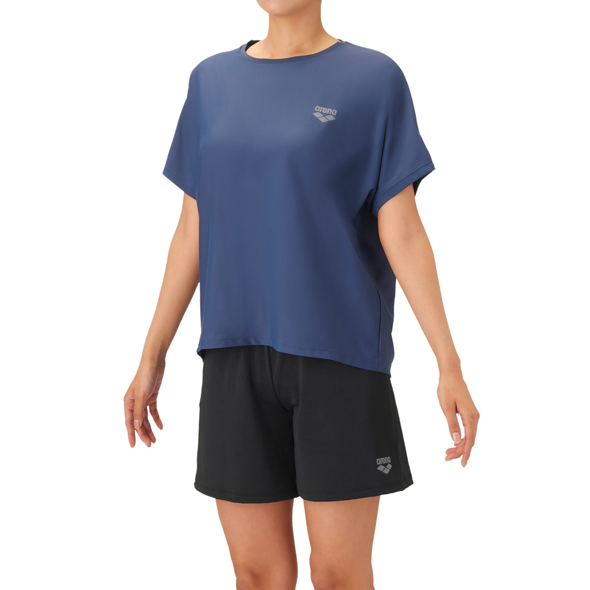 【 arena 】 水泳 フィットネス水着 袖付きセパレーツ　キャップ3点セット アリーナ（arena） フィットネス水着 半袖 レディース 体型カバー 3点