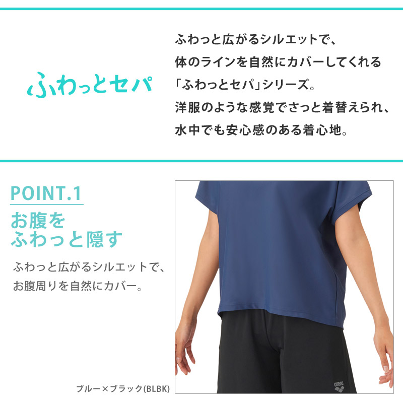 アリーナ（arena） フィットネス水着 半袖 レディース 体型カバー 3点