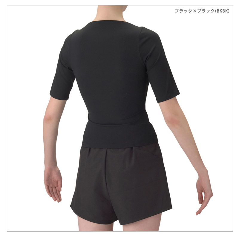 arena 半袖セパレート水着　黒　L 新品未使用 アリーナ（arena） フィットネス水着 レディース 半袖 フィットネス