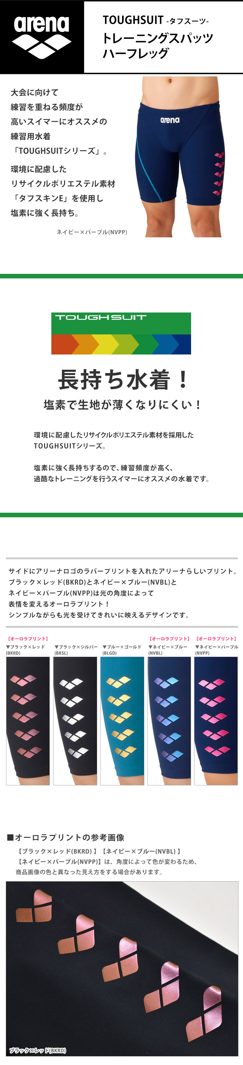 アリーナ（arena） トレーニングスパッツ 水着 メンズ スイムスパッツ