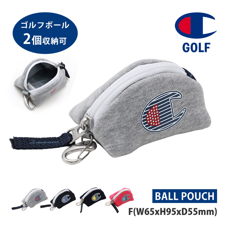 値下げ Champion GOLF チャンピオン ゴルフ ボールポーチ ゴルフポーチ キーホルダー 収納ケース スウェット ゴルフアクセサリー  C3-XG704B ネコポス発送