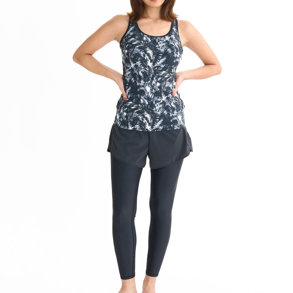 送料無料 ROXY ロキシー セット水着 レディース フィットネス水着 上下セット めくれ防止 水陸両用 体型カバー DO YOUR BEST 水着 RSW254500 | ROXY | 01