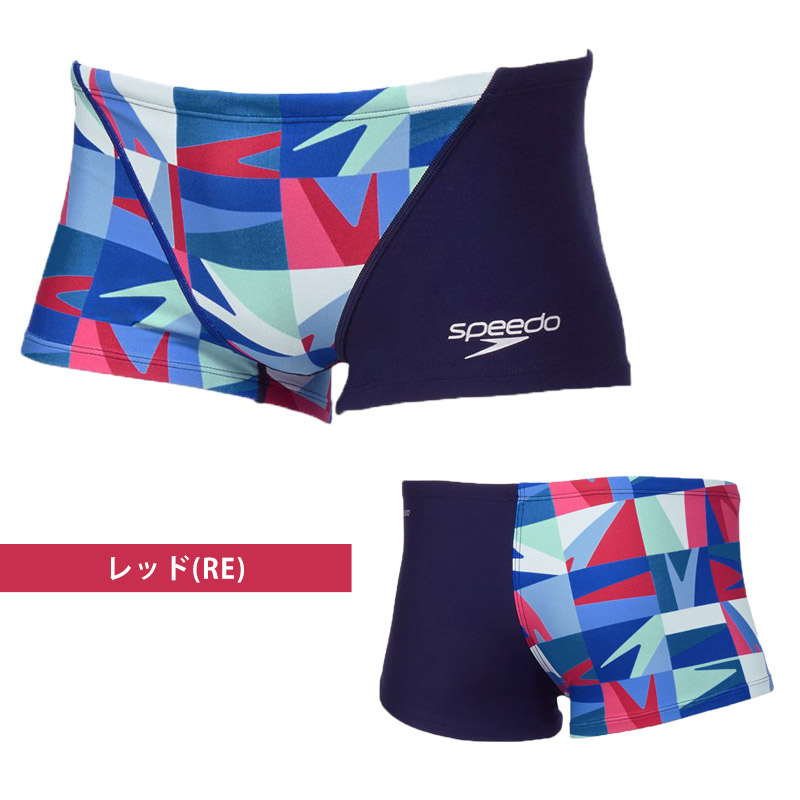 SPEEDO スポーツ用水着 M 赤・青・白 speedo（スピード） 競泳水着 メンズ 練習用 ブーングリッドターンズ