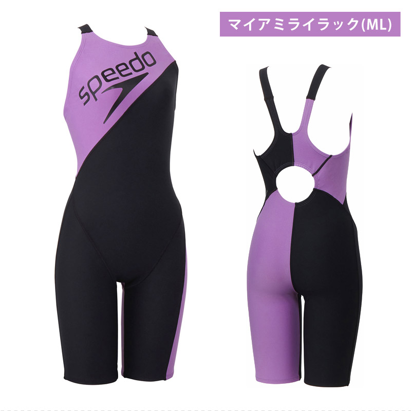 speedo 競泳用水着 黒/紫 FINA承認 - メルカリ