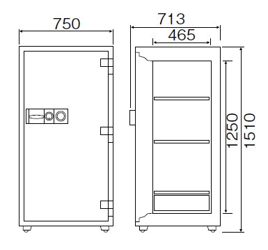 ダイヤセーフ 業務用 耐火金庫 ダイヤルタイプ DD150 重量425kg SP規格