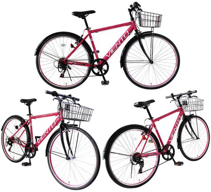 TOP ONE トップワン 26インチ クロスバイク VIENTO 6段変速 前カゴ付 T