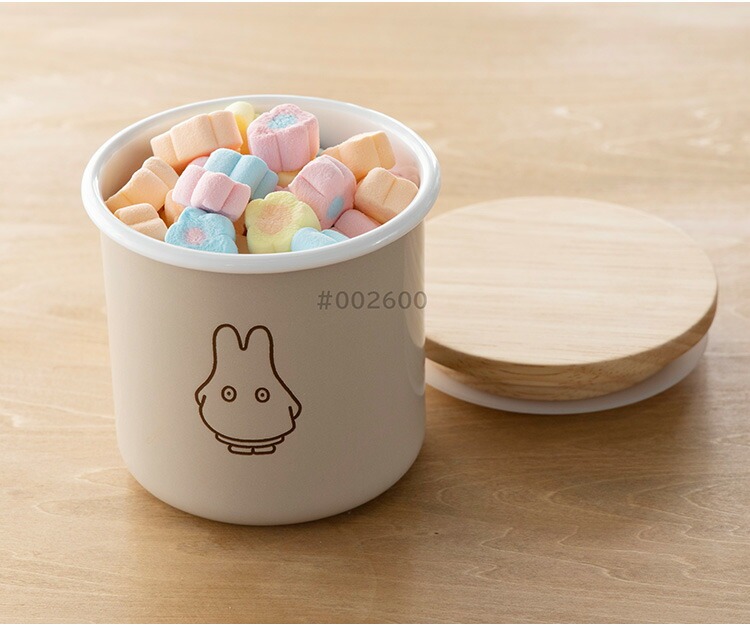 【新品未使用】ホーロー製　ミッフィー 食器セット 9cm キャニスター&カップ mfp-9cn_02.jpg