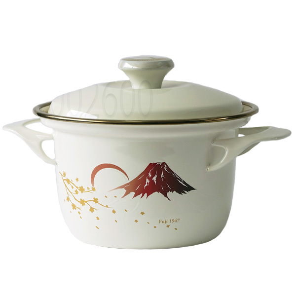 富士ホーロー 公認商品 両手鍋 16cm IH対応 EXシリーズ(EX-16C) 2.1L