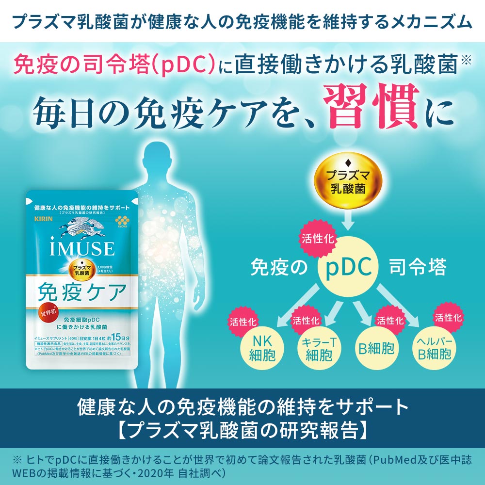 キリン（KIRIN） プラズマ乳酸菌 サプリ イミューズ(iMUSE) 免疫ケア