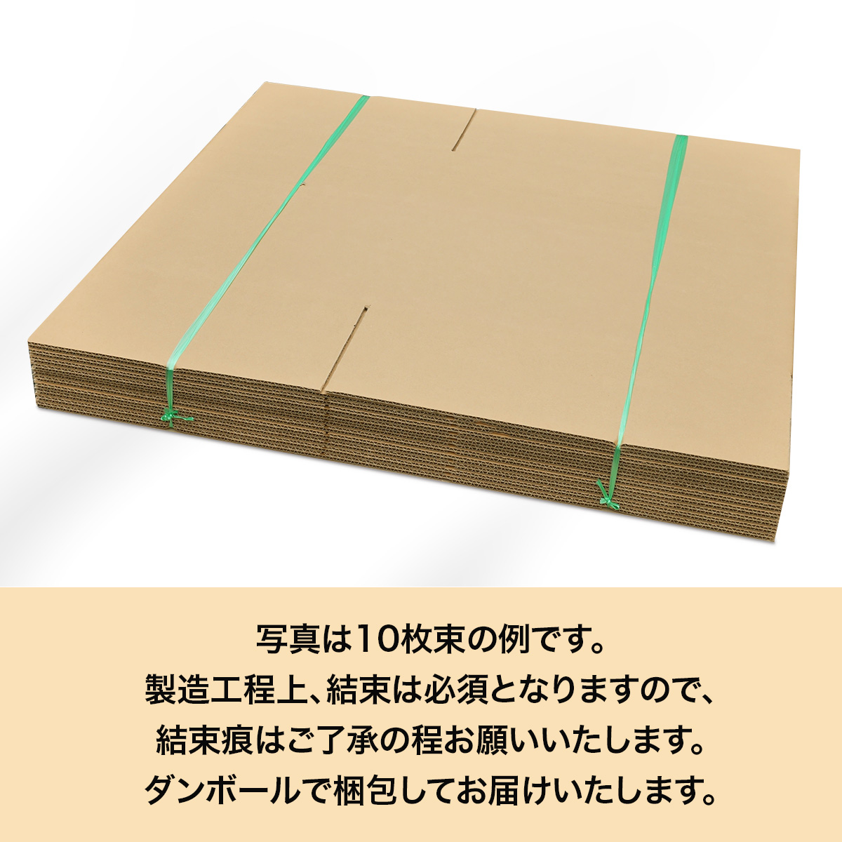 140サイズ 底面B3対応ダンボール箱 納品時の束形状の説明