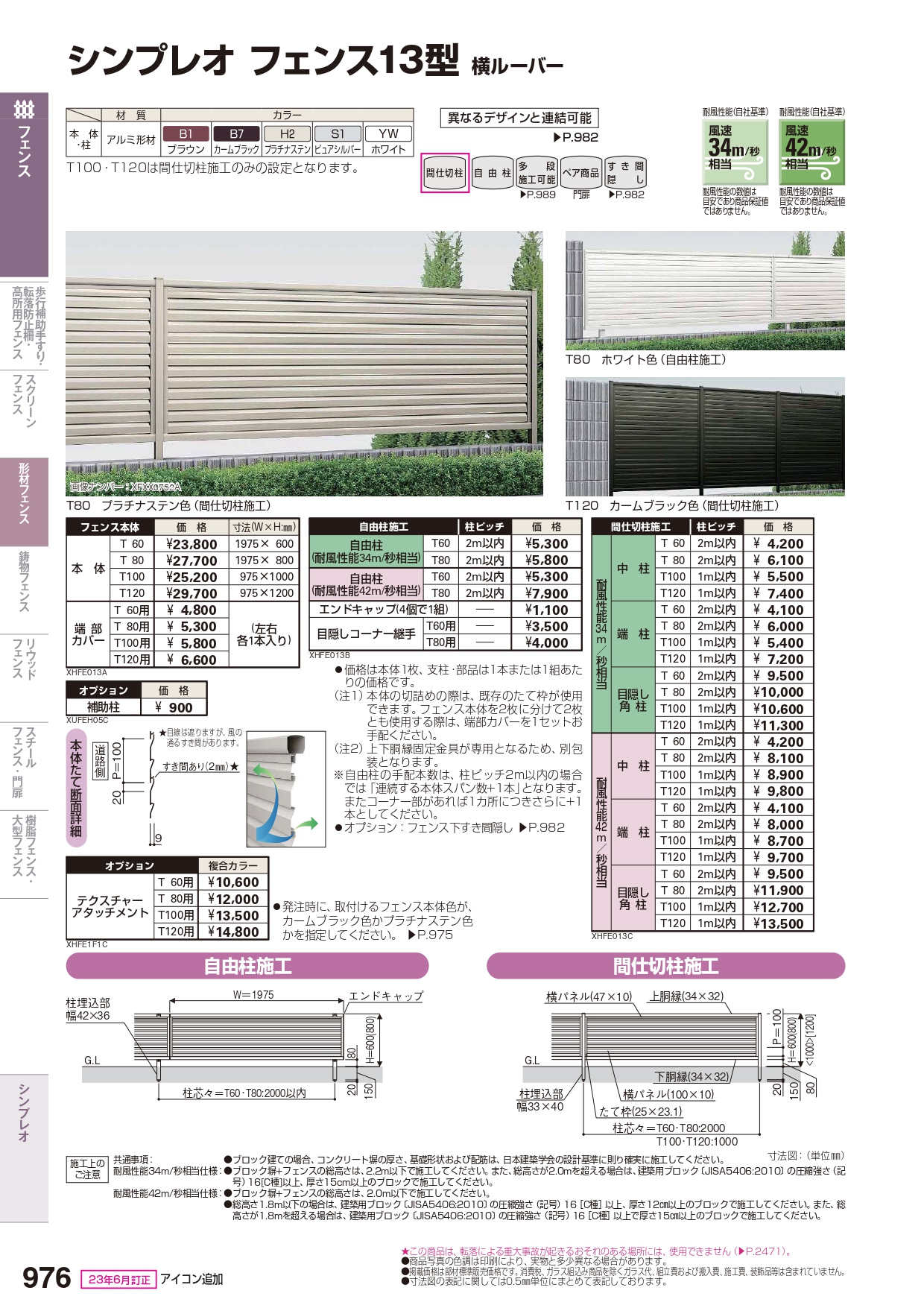 フェンス 外構 diy 目隠し YKK YKKAP シンプレオフェンス 13型 T80