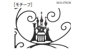 リクシル　新日軽　ディズニー門扉　プリンセスA型（シンデレラ）　角門柱式　片開き　0710　ブラック