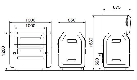 法人様限定　積水テクノ　ダストボックス　『ゴミ袋（45L）集積目安　1000　SDB100H　『ゴミ収集庫』　21袋、世帯数目安　10世帯』　ライトグレー