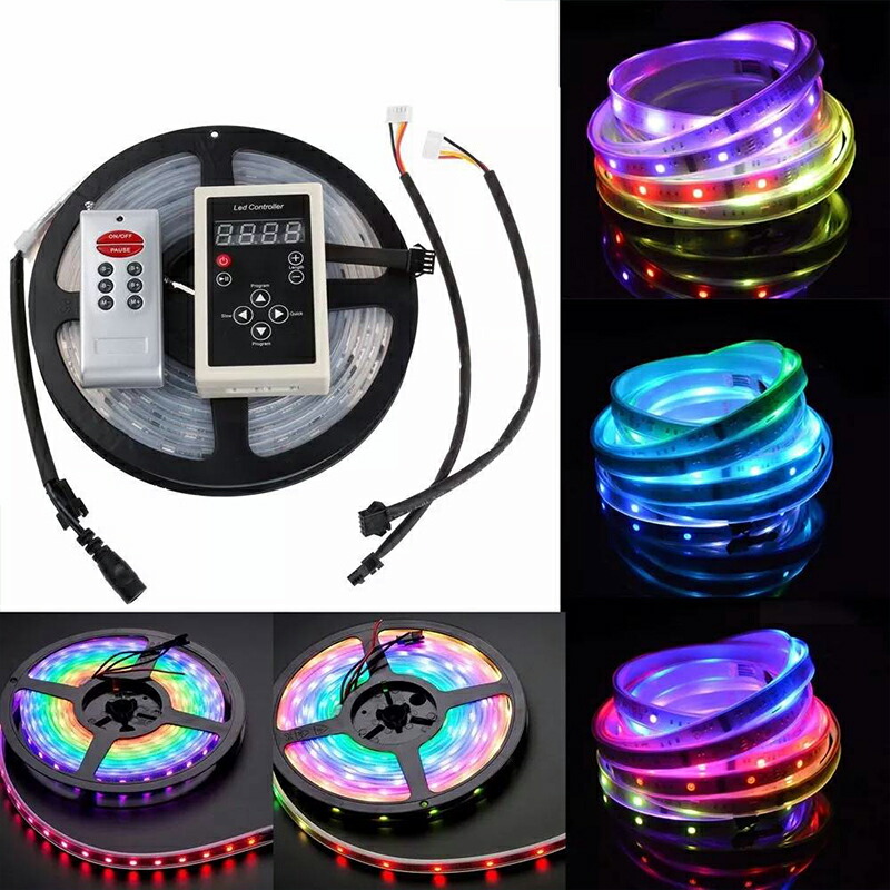 光が流れるRGBLEDテープライト5M12V132種類パターン記憶型SMD5050イルミネーション調光