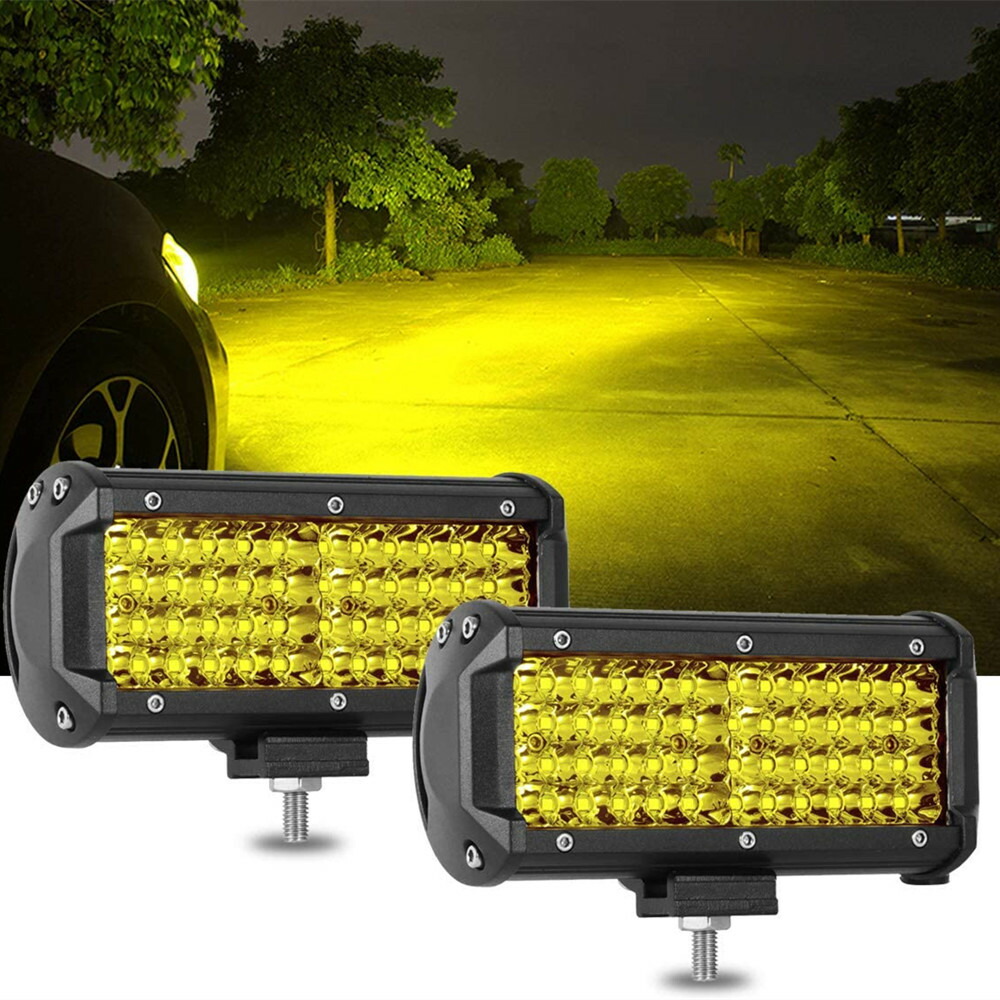 LED ワークライト 12V 24V 120W 3000K 黄色 防水 作業灯 デッキライト