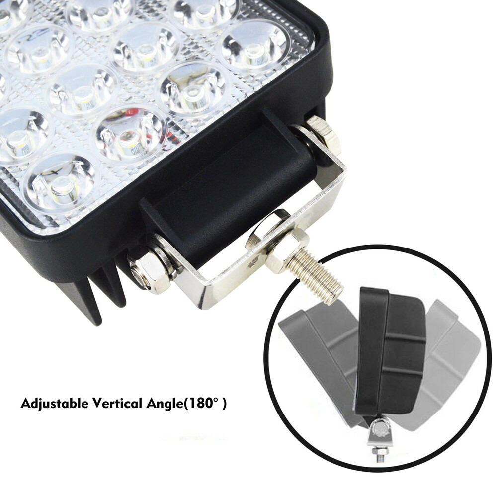 LED ワークライト 12V/24V 兼用 48W 6000K ホワイト 防水 作業灯 デッキライト 投光器 車幅灯 照明 トラック 2個セット