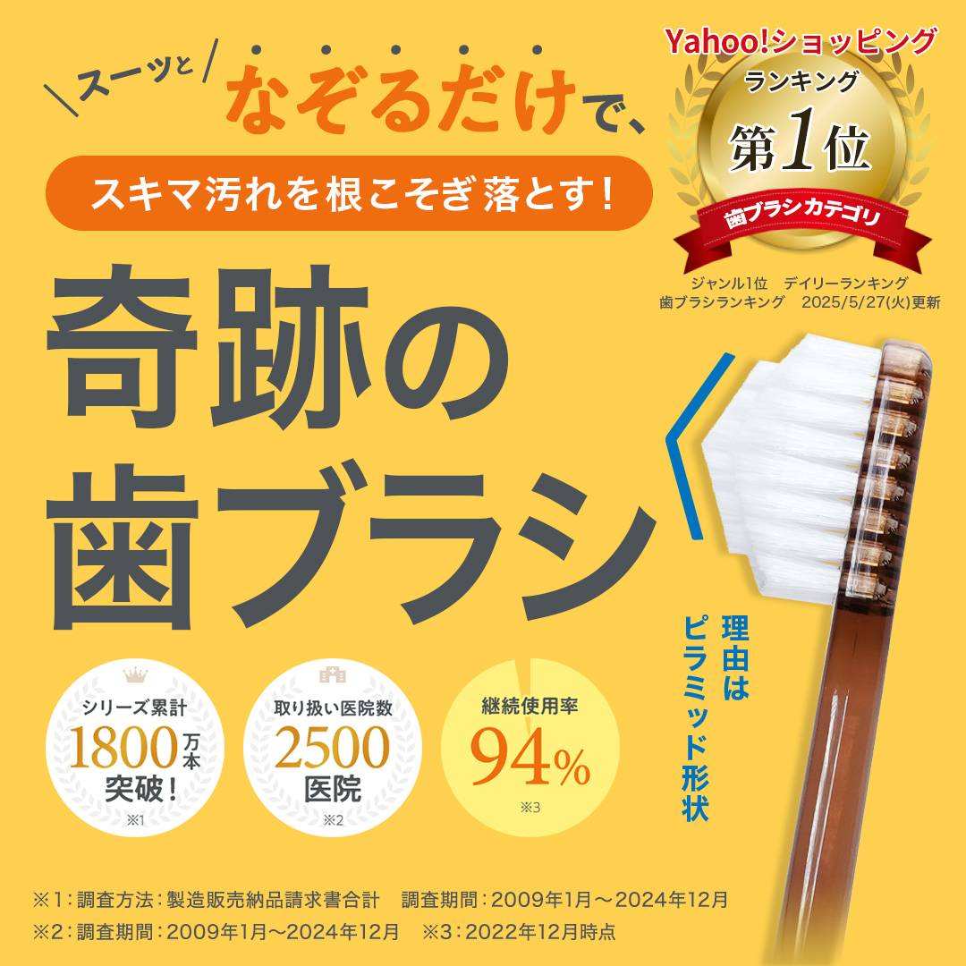 奇跡の歯ブラシ 【公式】奇跡の歯ブラシ クリアブラウン 3本セット 奇跡の歯ブラシ 【公式】奇跡の歯ブラシ クリアブラウン 3本セット