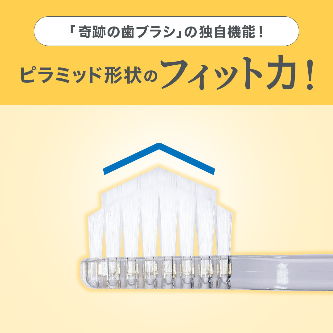 【公式】奇跡の歯ブラシ クリアブラック 3本セット 日本製 なぞるだけで汚れが落ちる 隙間にフィット オーラルケア ハブラシ 関連画像5