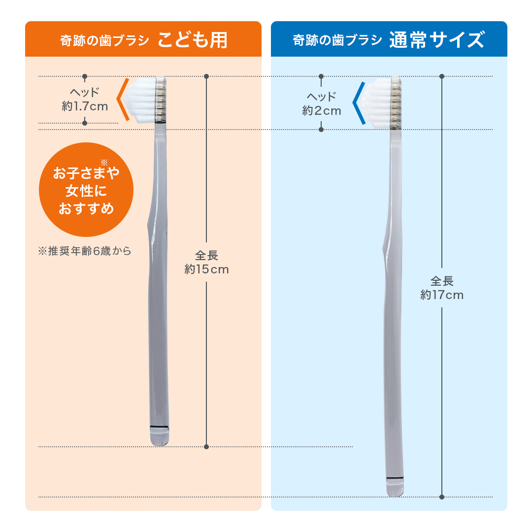 奇跡の歯ブラシ 【公式】子ども用 クリアブラック 6本セット 日本製