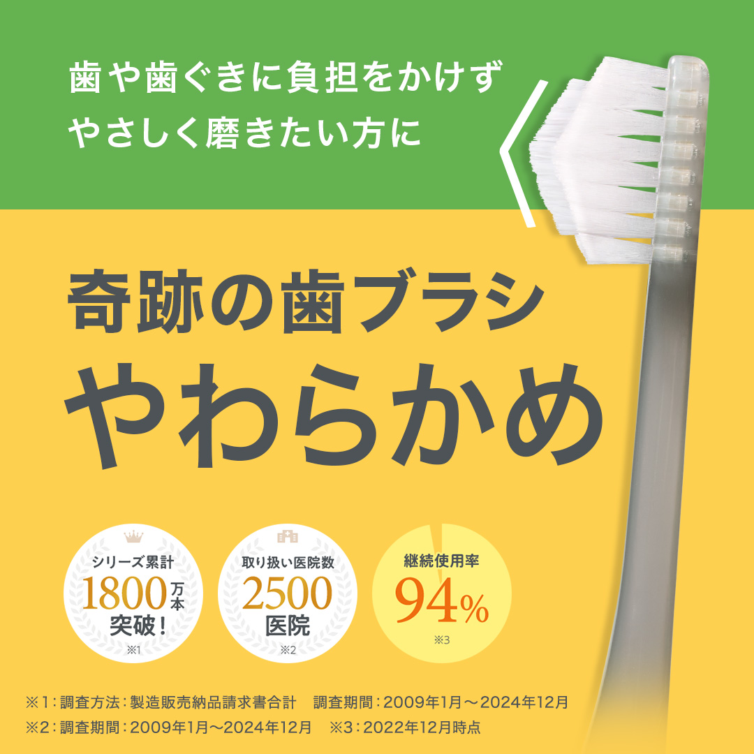 奇跡の歯ブラシ 【公式】奇跡の歯ブラシ やわらかめ マットグレー 6本