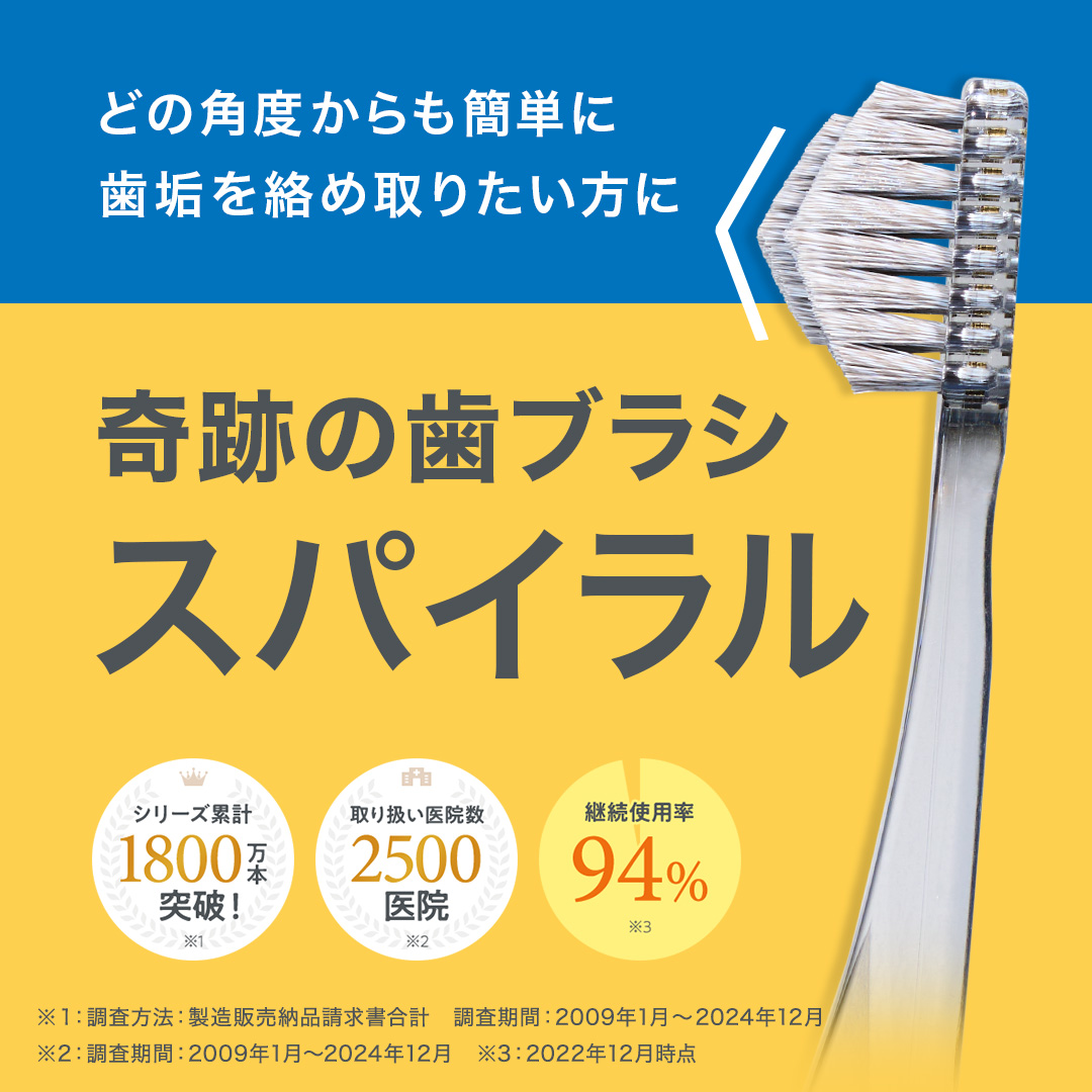 奇跡の歯ブラシ 【公式】奇跡の歯ブラシ スパイラル クリアブラック 3